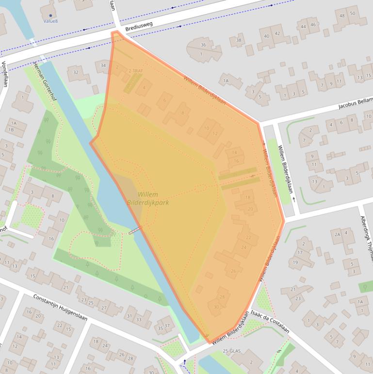 Kaart van postcodegebied 1401AR.