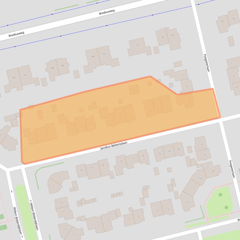 Kaart van postcodegebied 1401AW.