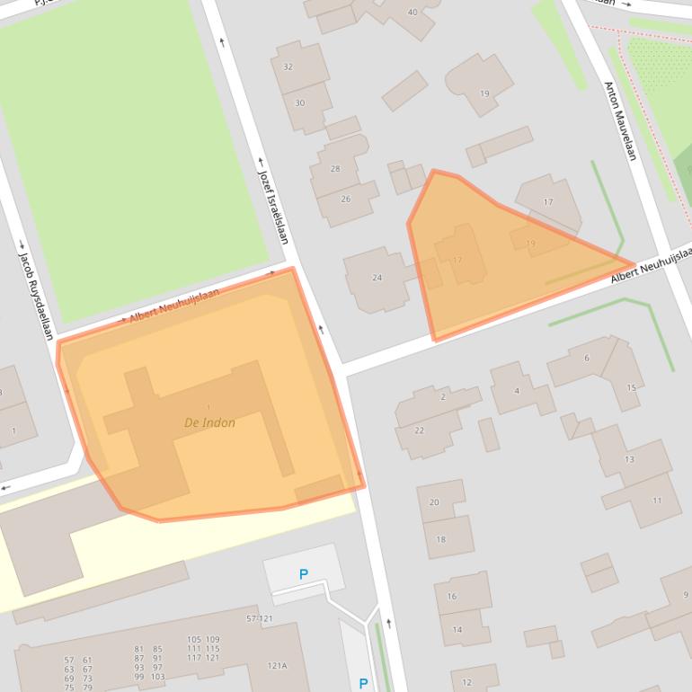 Kaart van postcodegebied 1401BW.