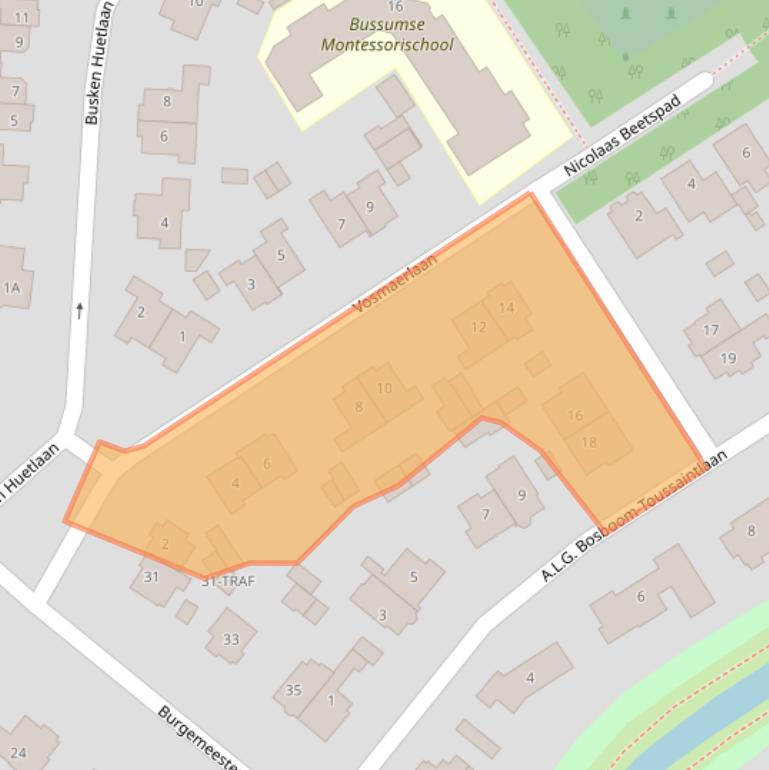 Kaart van postcodegebied 1401CA.