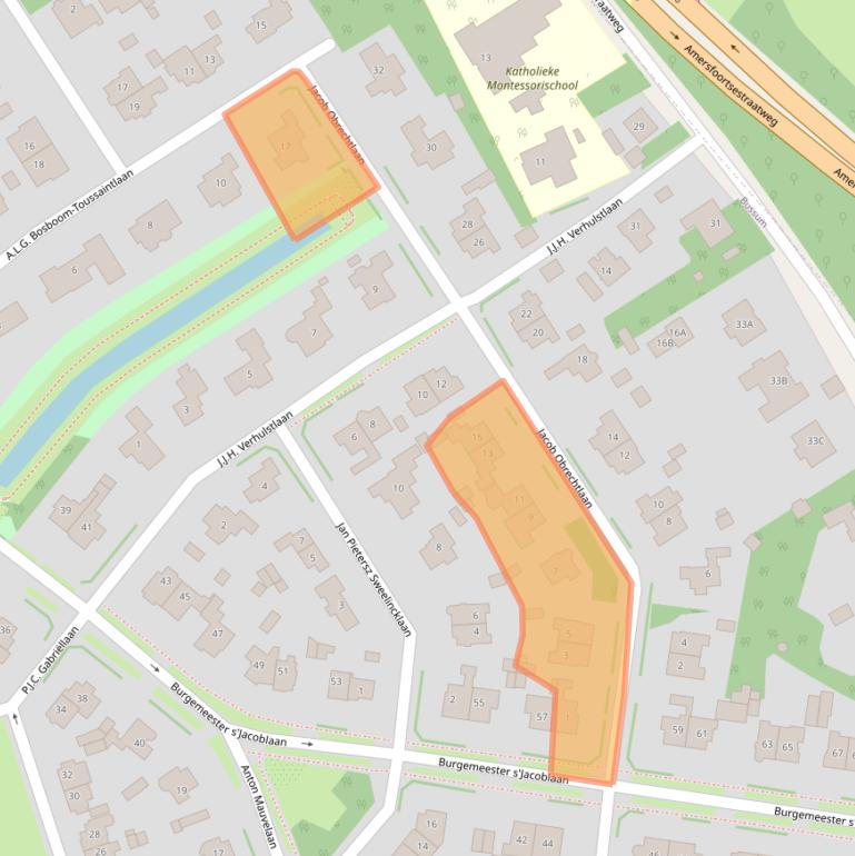 Kaart van postcodegebied 1401CE.