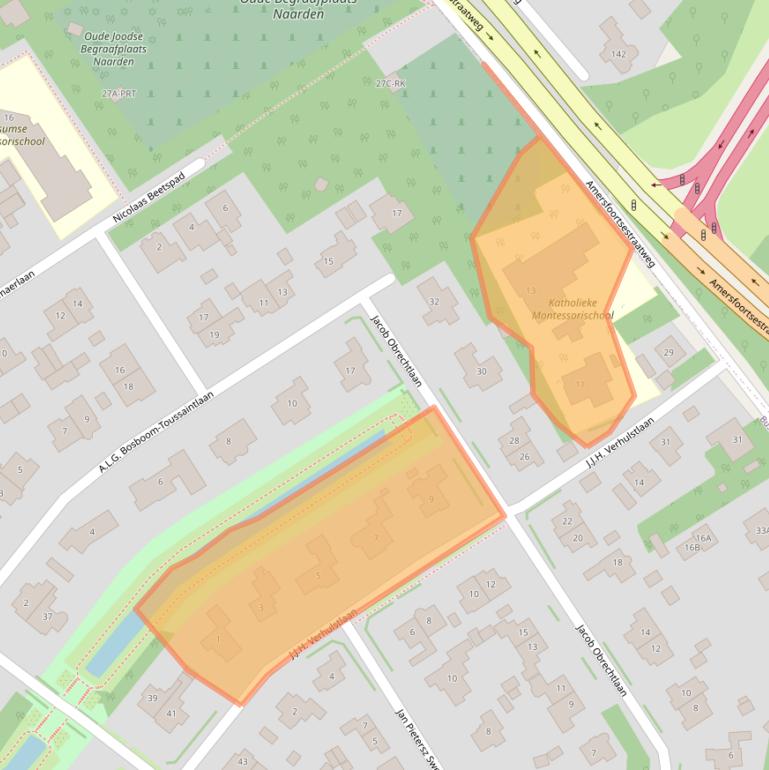 Kaart van postcodegebied 1401CS.
