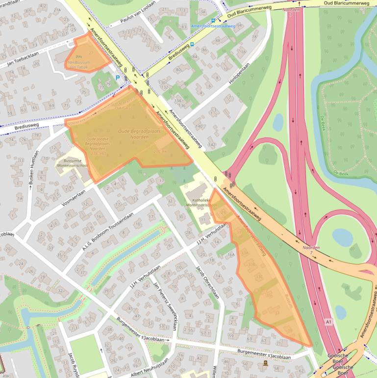 Kaart van postcodegebied 1401CV.