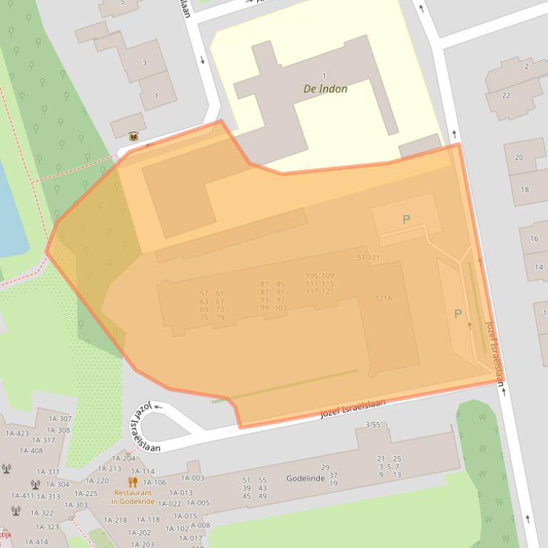 Kaart van postcodegebied 1401CX.