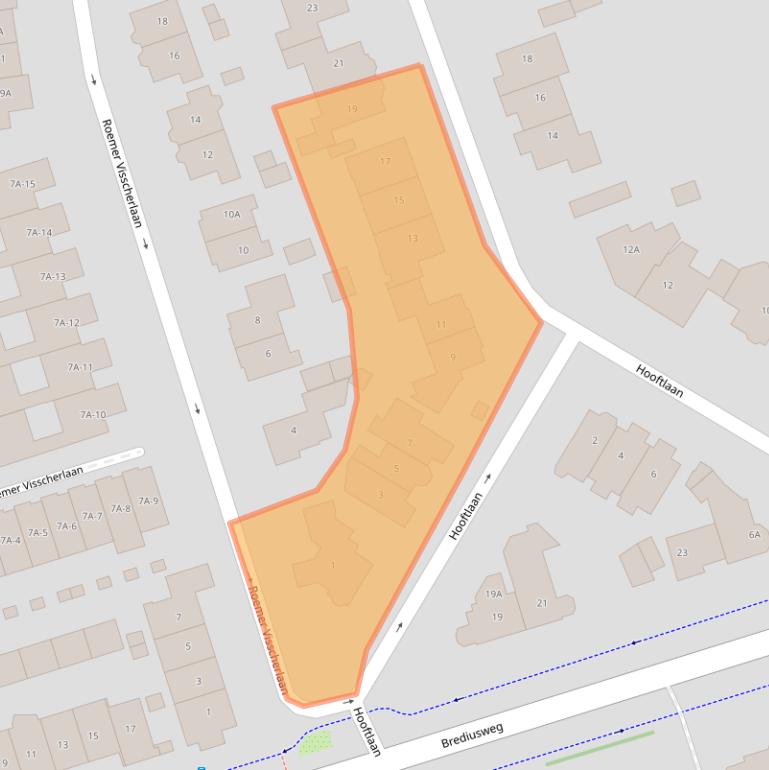 Kaart van postcodegebied 1401EA.