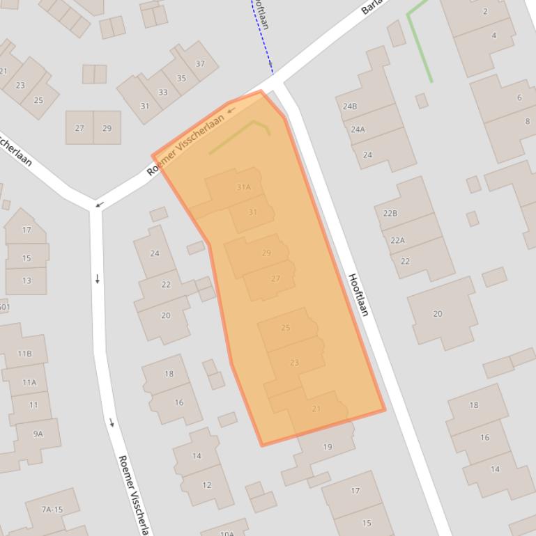 Kaart van postcodegebied 1401EB.