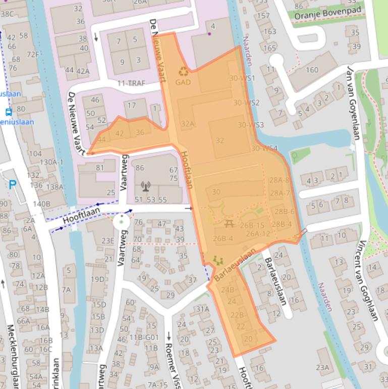 Kaart van postcodegebied 1401EE.