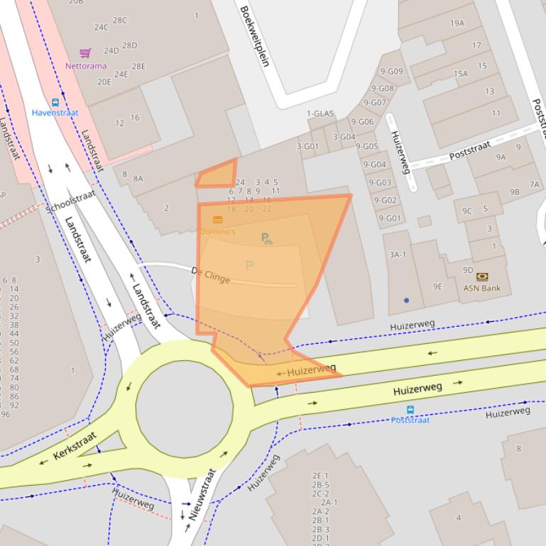 Kaart van postcodegebied 1401EW.