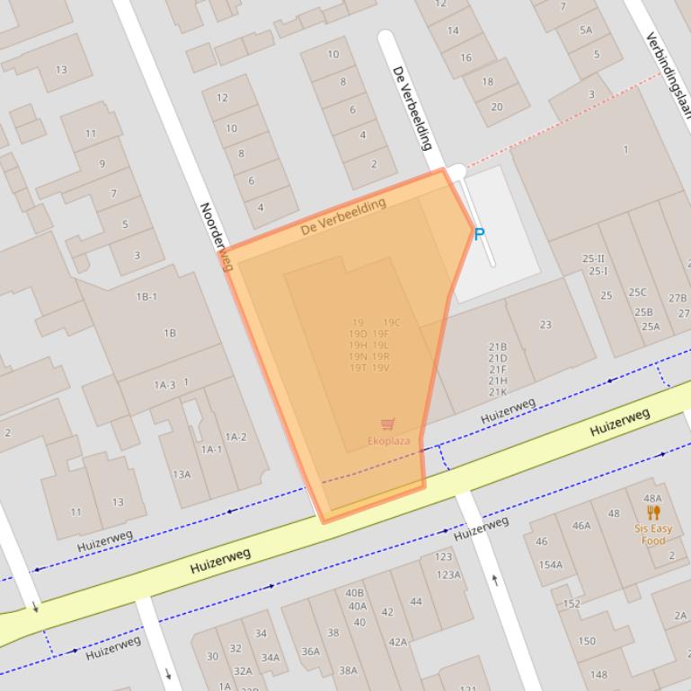 Kaart van postcodegebied 1401GE.