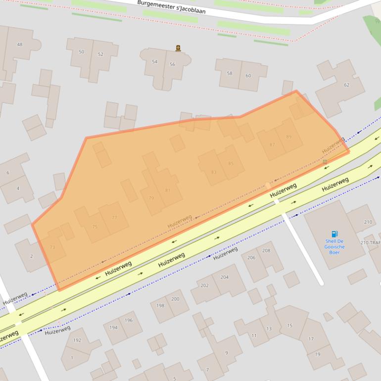 Kaart van postcodegebied 1401GK.