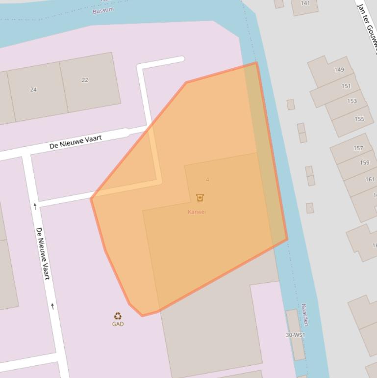 Kaart van postcodegebied 1401GP.