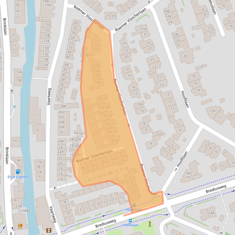 Kaart van postcodegebied 1401RE.