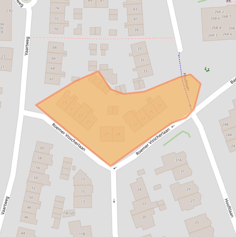 Kaart van postcodegebied 1401RG.