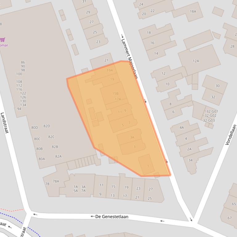 Kaart van postcodegebied 1401RJ.