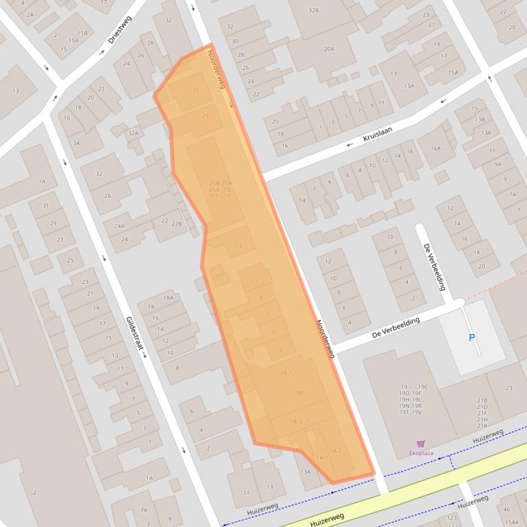 Kaart van postcodegebied 1401TV.