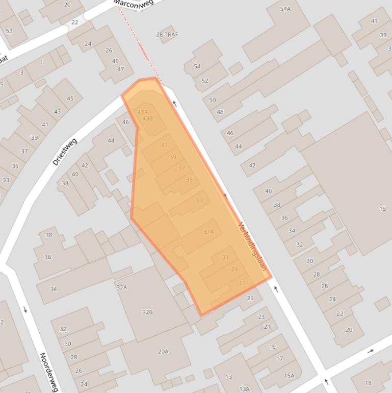 Kaart van postcodegebied 1401VC.