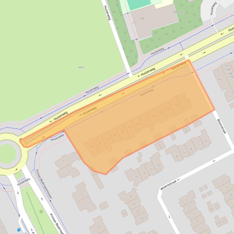 Kaart van postcodegebied 1402AH.