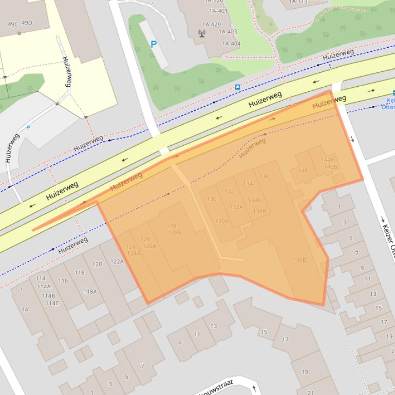 Kaart van postcodegebied 1402AK.
