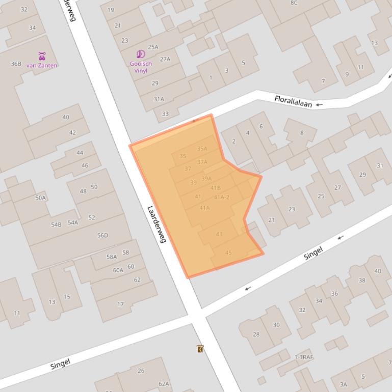 Kaart van postcodegebied 1402BC.