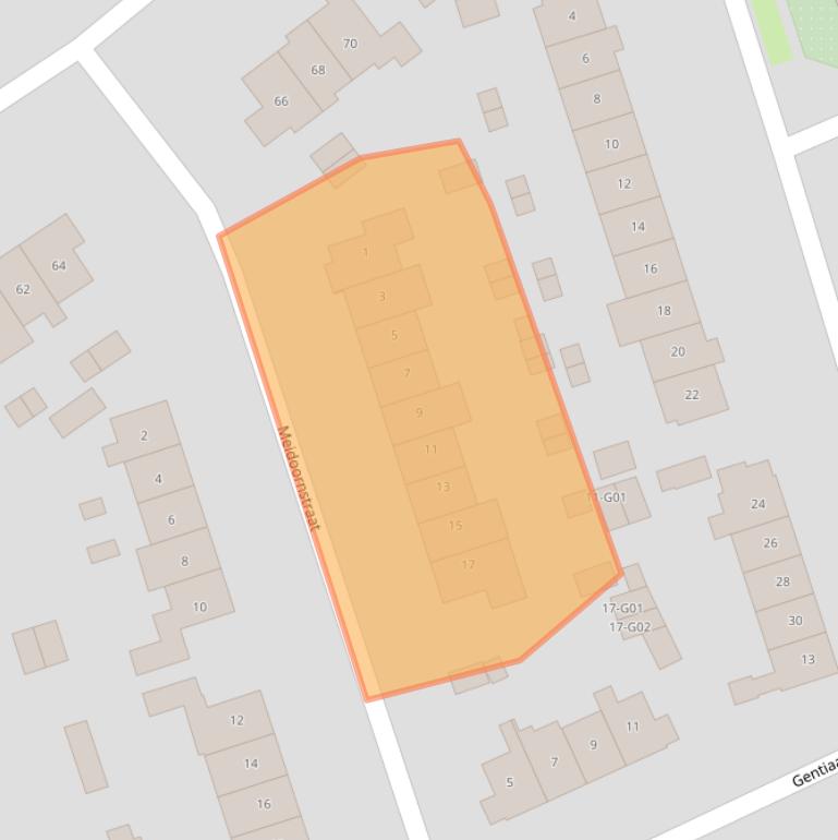 Kaart van postcodegebied 1402CM.