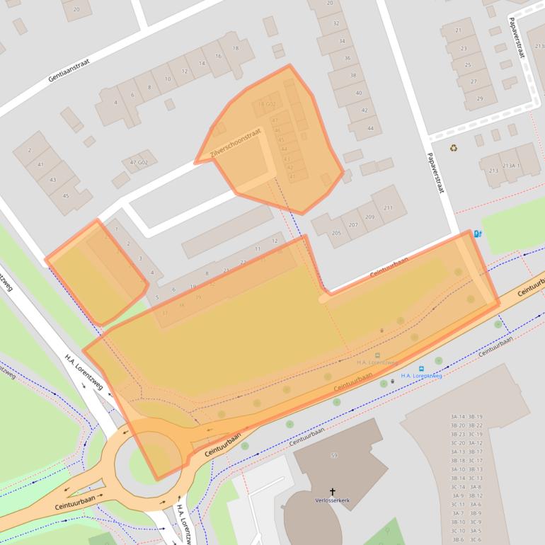 Kaart van postcodegebied 1402DB.