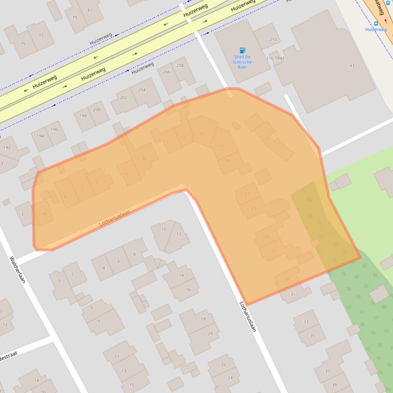 Kaart van postcodegebied 1402GE.