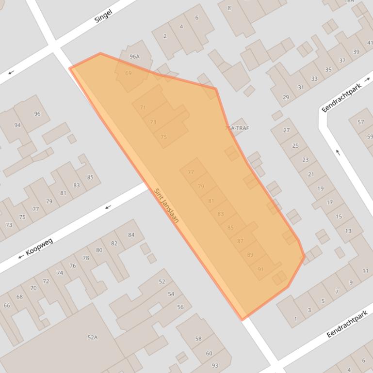 Kaart van postcodegebied 1402LP.