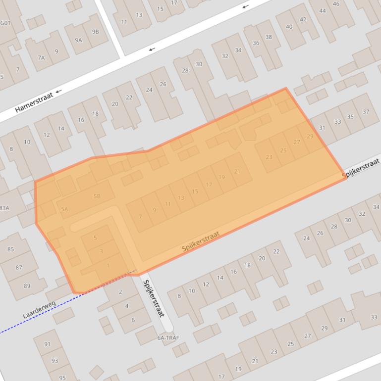 Kaart van postcodegebied 1402RA.