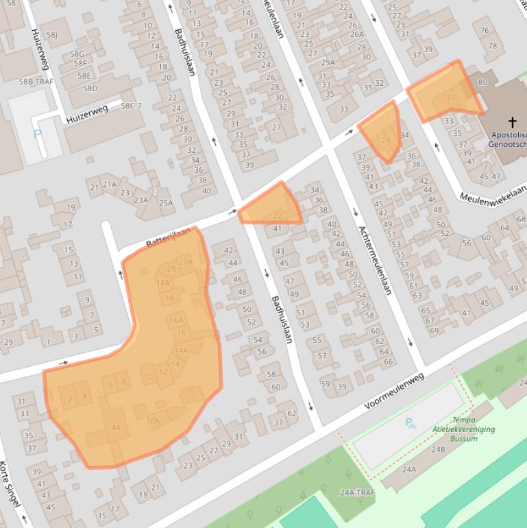 Kaart van postcodegebied 1402SN.