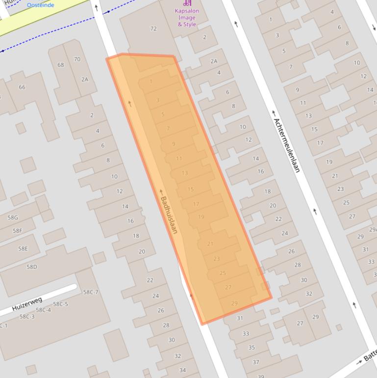 Kaart van postcodegebied 1402SP.