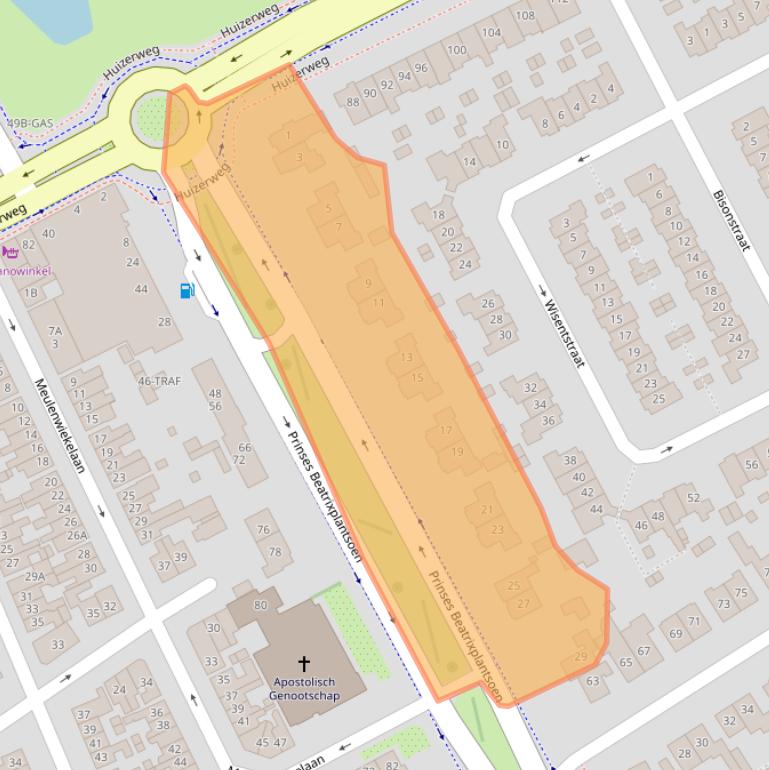 Kaart van postcodegebied 1402TP.