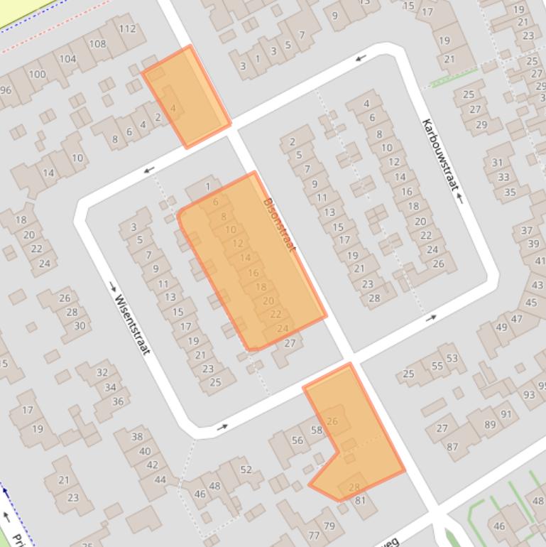 Kaart van postcodegebied 1402TZ.