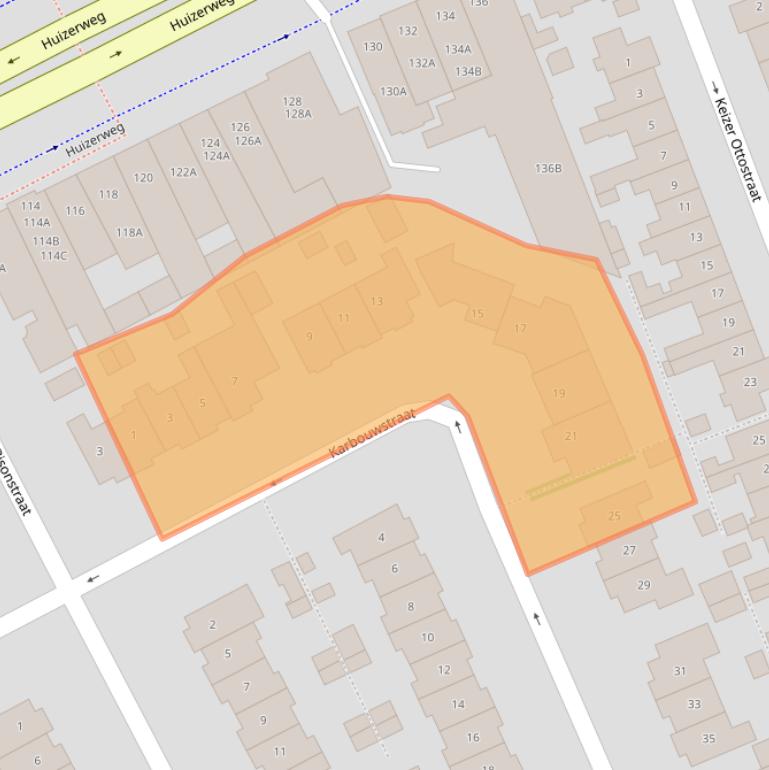 Kaart van postcodegebied 1402VA.