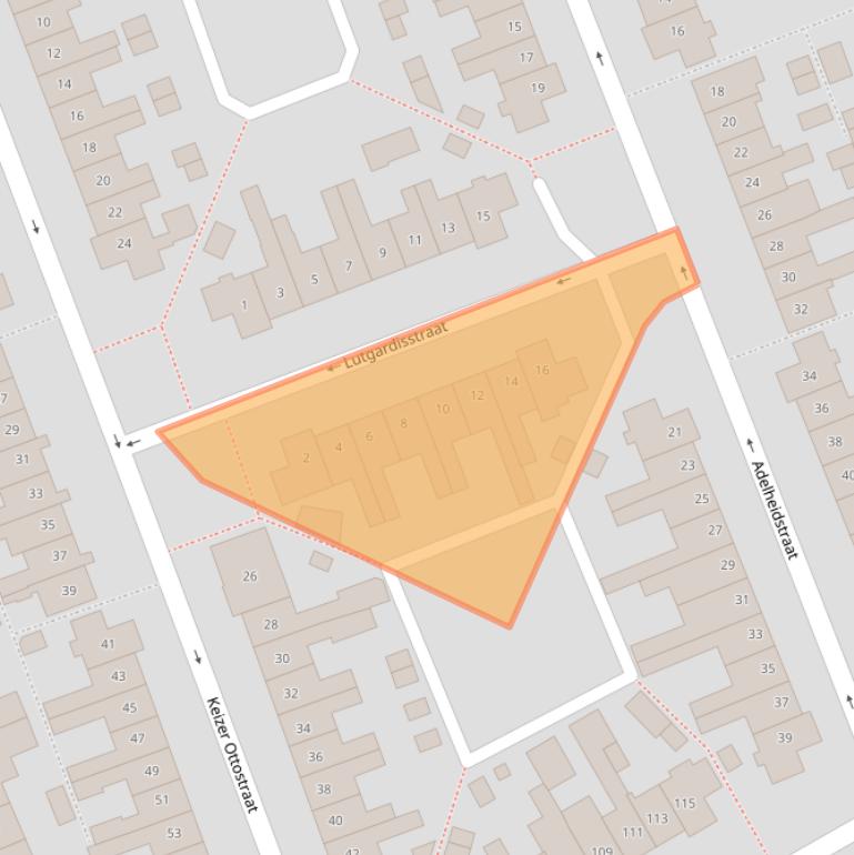 Kaart van postcodegebied 1402VX.