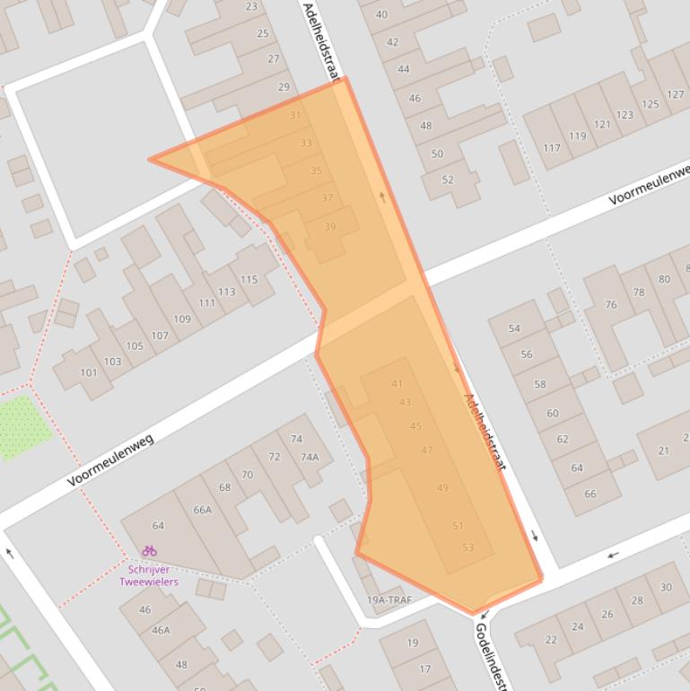 Kaart van postcodegebied 1402WC.