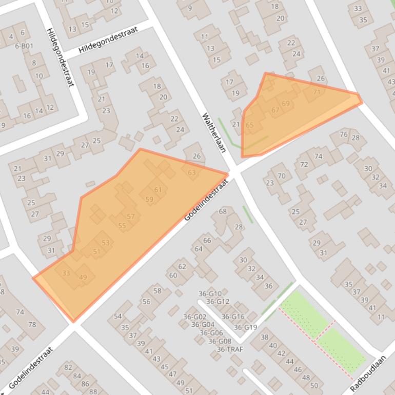 Kaart van postcodegebied 1402WJ.