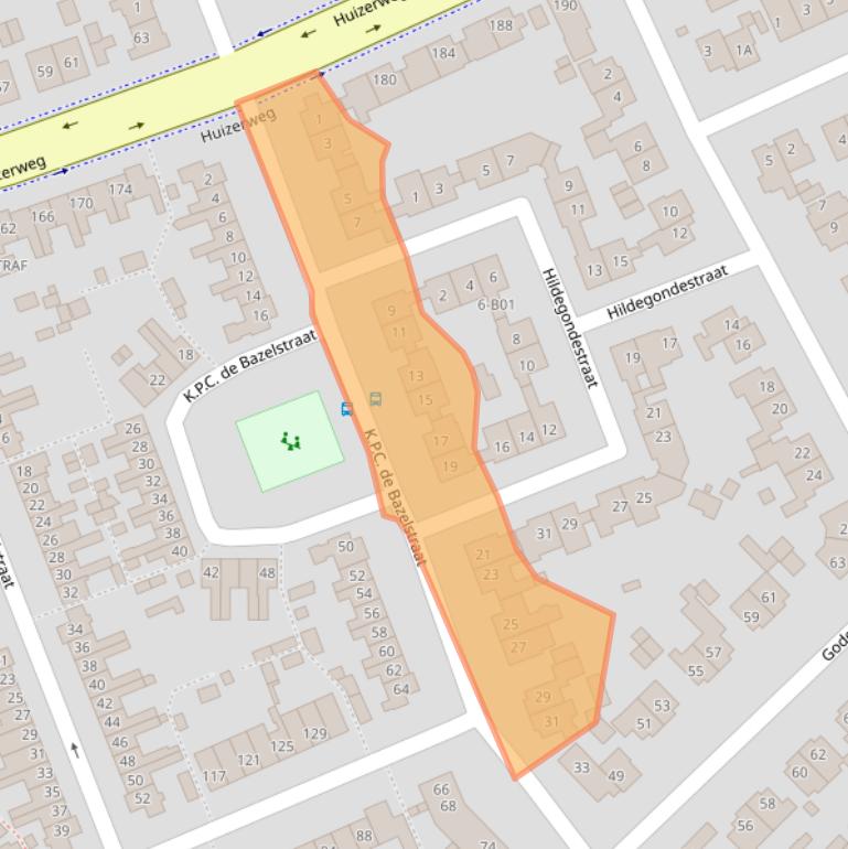 Kaart van postcodegebied 1402XA.