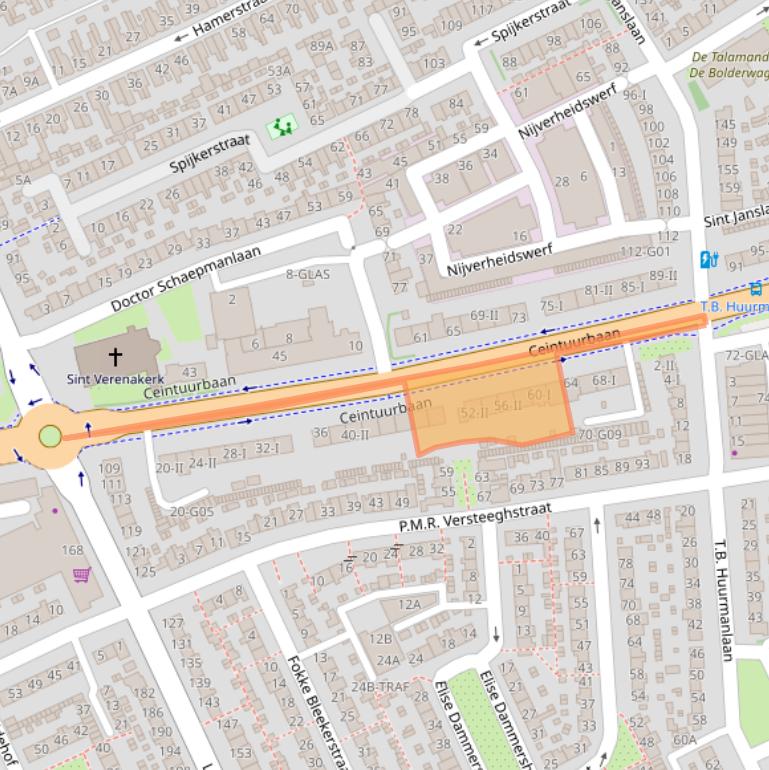 Kaart van postcodegebied 1403AC.