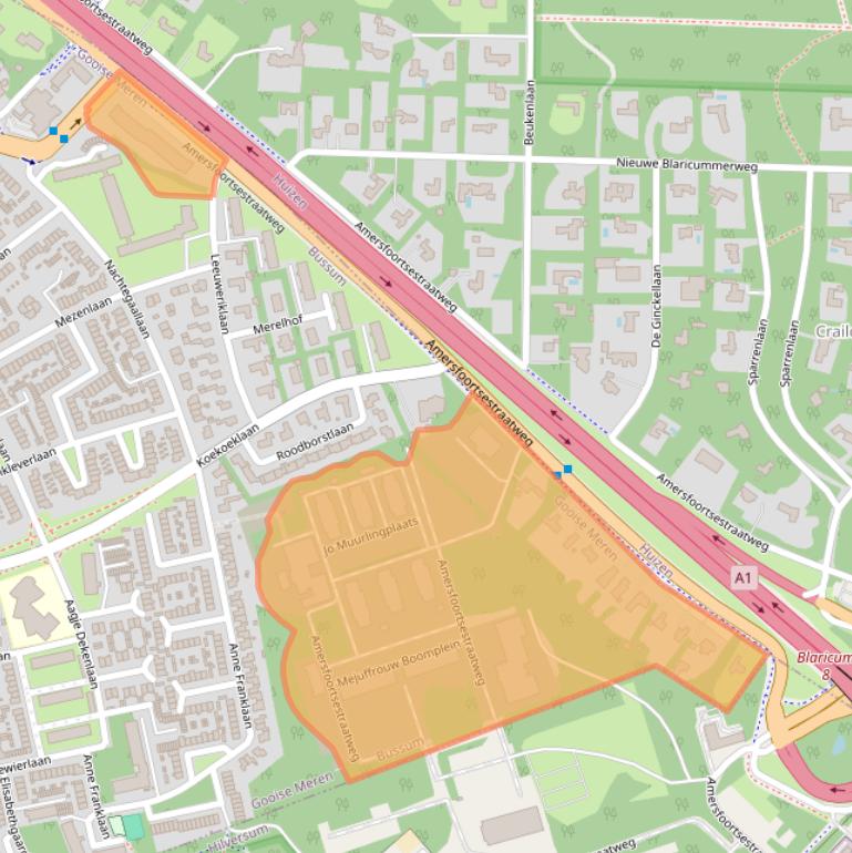 Kaart van postcodegebied 1403AP.