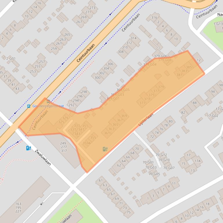 Kaart van postcodegebied 1403AZ.