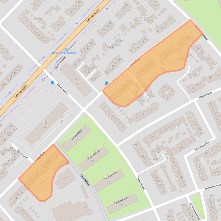 Kaart van postcodegebied 1403BB.