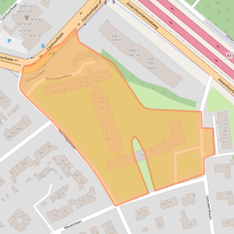 Kaart van postcodegebied 1403BR.