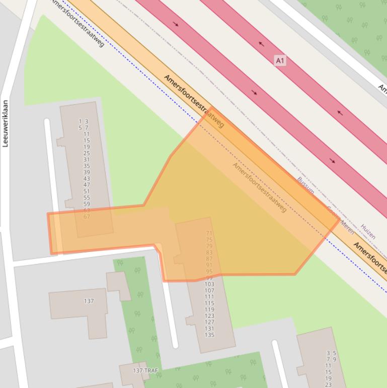 Kaart van postcodegebied 1403CM.