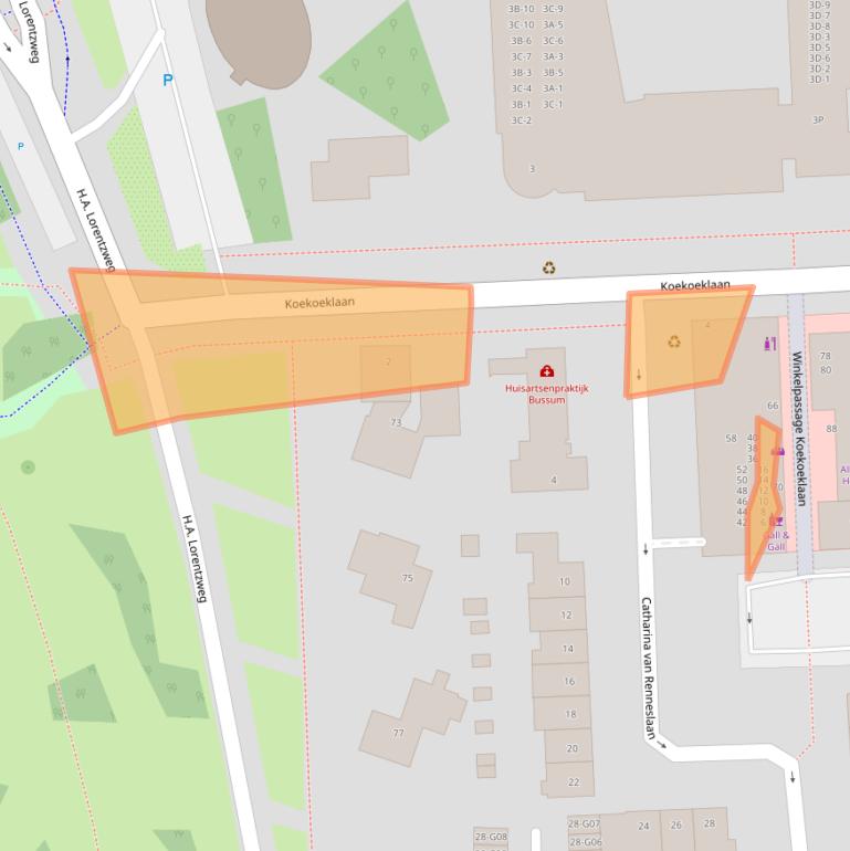 Kaart van postcodegebied 1403EE.