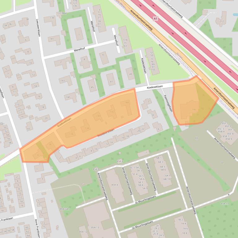 Kaart van postcodegebied 1403EK.