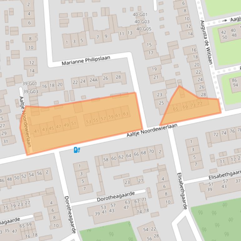 Kaart van postcodegebied 1403JB.