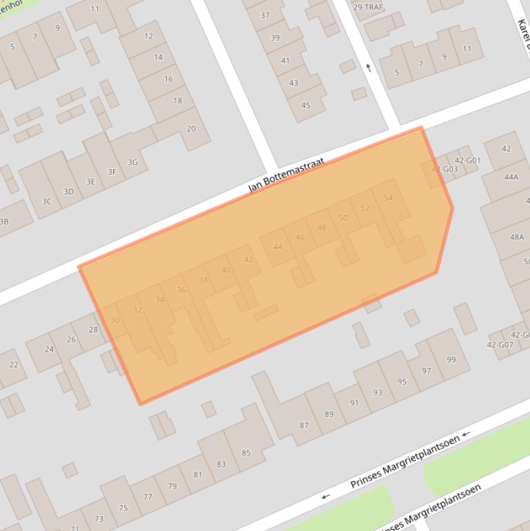 Kaart van postcodegebied 1403TJ.