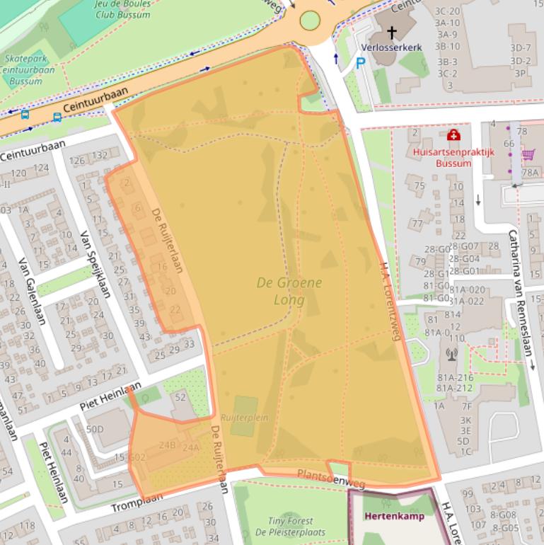 Kaart van postcodegebied 1403VE.