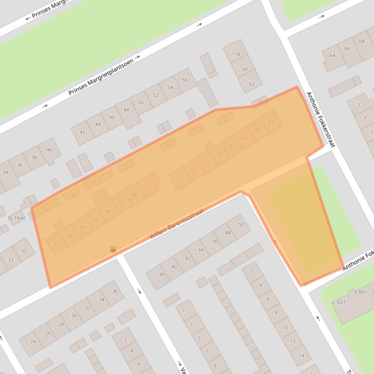 Kaart van postcodegebied 1403VJ.