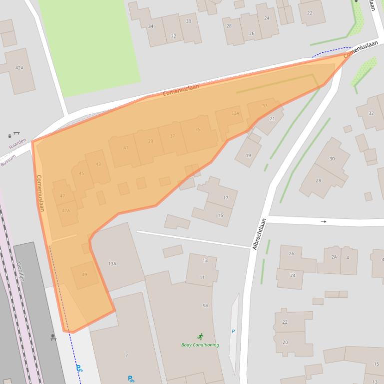 Kaart van postcodegebied 1404AC.